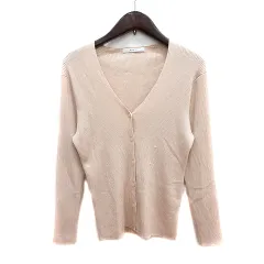 アナイ ANAYI カーディガン ニット リブ 38 M ベージュ /MN