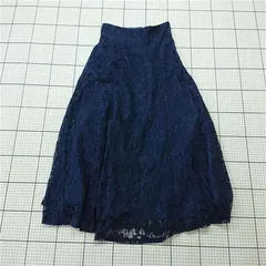 ◇ Θ アースミュージックアンドエコロジー earth music&ecology レースフレアスカート ネイビー系 レディース E  【1512100015550】