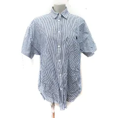 ユーエス.ポロアッスン U.S.POLO ASSN. シャツ ブラウス ストライプ 半袖 F 黒 ブラック 白 ホワイト /YI