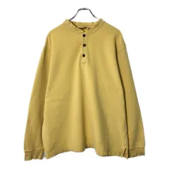L.L.Bean エルエルビーン ヘンリーネック サーマル 長袖Ｔシャツ アウトドア イエロー(メンズ LARGE REGULAR)中古 古着 V9921