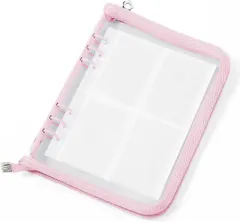 YESprime シール帳 大きめ A5 バインダー リフィル25枚セット ファイル 推し活 収納 女の子 クリア チェキ アルバム 透明 6穴 (ピンク)