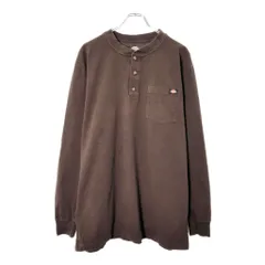 Dickies ディッキーズ ヘンリーネック 長袖Ｔシャツ ブラウン(メンズ L)中古 古着 V9983