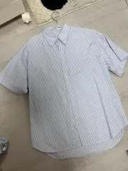 オーバーサイズ 半袖 ストライプ シャツ