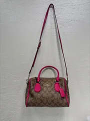 中古COACH ショルダーバッグ ピンク内側