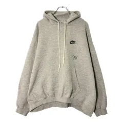 90年代 USA製 NIKE ナイキ ワンポイントロゴ スウェットパーカー グレー(メンズ XL)中古 古着 X0049
