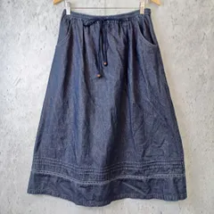 デニムスカート フレアスカート レディース ブルー Lサイズ□〇