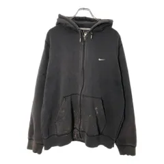 00年代 NIKE ナイキ フェード フルジップスウェットパーカー ブラック(メンズ XL)中古 古着 X1252