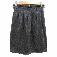 ミスティック mystic 台形スカート ひざ丈 2 M 黒 ブラック /YK