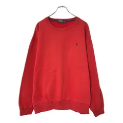 90年代 Polo by Ralph Lauren ポロ ラルフローレン ワンポイントロゴ スウェット レッド(メンズ XL)中古 古着 X1267