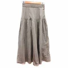 プラステ PLST フレアスカート ロング ナイロン S ベージュ /YK