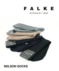 【30%OFF】ファルケ FALKE 靴下 ソックス くつ下  メンズ 長め ロング丈 ウール混 リブ ブラック 黒 ネイビー 紺 グレー ベージュ 厚手 ビジネス シンプル ギフト 贈り物・14497-0322302[M便 2/5](メンズ)(JP)