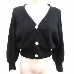 レトロガール RETRO GIRL カーディガン ニット Vネック 長袖 黒 ブラック /YK
