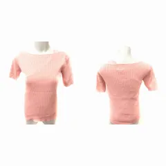 スピック&スパン Spick&Span ニット カットソー Uネック 半袖 F ピンク /RT