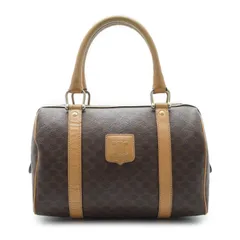 セリーヌ マカダム ミニボストンバッグ 中古 Celine Macadam Mini Boston Bag Brown Canvas, Leather