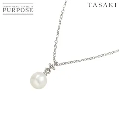 タサキ TASAKI アコヤ真珠 5.3mm ダイヤ 0.01ct ネックレス 40cm K18 WG ホワイトゴールド 750 田崎真珠 パール  Necklace 90303336