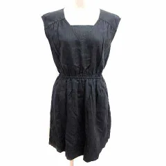 アーバンリサーチ URBAN RESEARCH ワンピース ミニ フレンチスリーブ 麻 リネン ONE 黒 ブラック /YK