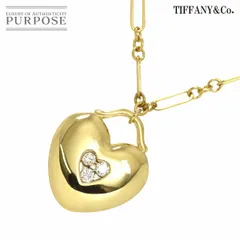 ティファニー TIFFANY&Co. ハートロック ダイヤ ネックレス 40cm K18 YG イエローゴールド 750 Heart Necklace 90304659