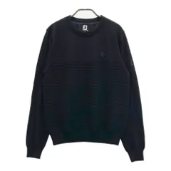 サイズ：M FOOT JOY フットジョイ  裏地付 ウール混 ニットセーター ボーダー柄 ブラック系 [240101572055] ゴルフウェア メンズ ストスト