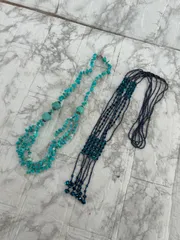 ターコイズブルー　2点セット　ネックレス　お洒落　ブルー