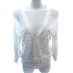 アンドサーチ ANDSEARCH ニット カーディガン かぎ編み 長袖 L ベージュ /AU