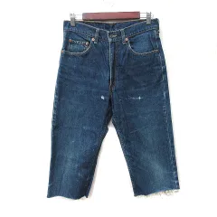 リーバイス Levi's パンツ デニム ジーンズ クロップド ダメージ加工 31 紺 ネイビー /YI