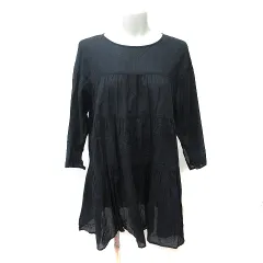 シンプリシテェ SIMPLICITE ワンピース ミニ 長袖 ティアード 黒 ブラック /YI