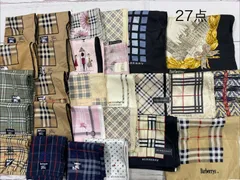 S480☆ バーバリー系 小物 おまとめ27点　Burberry ハンカチ 未使用入り