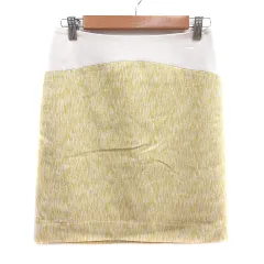 デプレ DES PRES トゥモローランド タイトスカート ミニ 総柄 切替 1 S 黄色 イエロー /MN