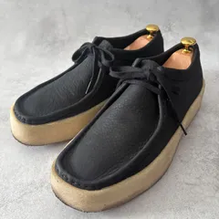 Clarks クラークス ワラビー レザーモカシンブーツ 革靴 シボ革 ブラック 黒 UK8.5