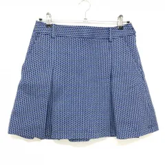 【超美品】キャロウェイ スカート ブルー×ダークネイビー×グレー系 総柄 ボックスプリーツ レディース L ゴルフウェア Callaway