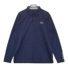 サイズ：3L CALLAWAY キャロウェイ  長袖ポロシャツ ボタンダウン ドット柄 ネイビー系 [240101571095] ゴルフウェア メンズ ストスト