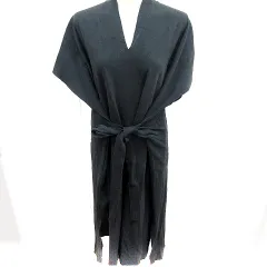 ケイビーエフ KBF アーバンリサーチ ワンピース Aライン ロング 半袖 ウエストマーク 1 黒 ブラック /RT