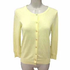 組曲 クミキョク KUMIKYOKU カーディガン ニット 長袖 2 M 黄色 イエロー /YK
