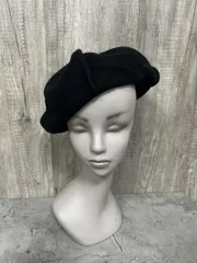 美品 Bab バブ 毛90％ ベレー帽 ハット 黒 ◆■ レディース