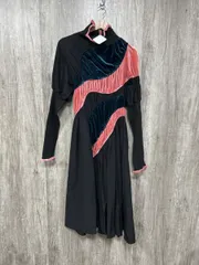 美品 heki ヘキ タグ付 定価30,000円 velor ruched dress ワンピース sizeF/黒 ◆■◎レディース