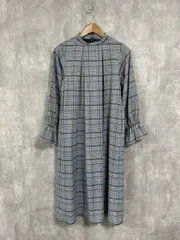 美品 Ray BEAMS レイビームス タグ付き チェックスタンドカラーロングワンピース Iライン ワンピース マルチカラー  ■◇ レディース