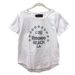 オーグメント AUGMENT カットソー Tシャツ クルーネック フロッキープリント 半袖 F 白 ホワイト /MN ●RY