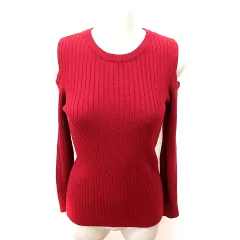 イング INGNI ニット カットソー Uネック 長袖 肩出し M ダークレッド /RT ●RY