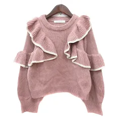 アズノウアズ as know as plus ニット セーター 長袖 フリル F ピンク /MN