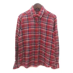 アーバンリサーチ URBAN RESEARCH シャツ チェック 長袖 F 赤 レッド 紺 ネイビー 白 ホワイト /MS