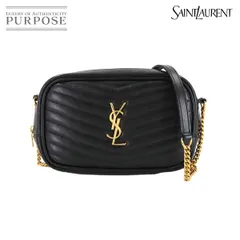 新品同様 サンローラン SAINT LAURENT ルー ミニ バッグ チェーン ショルダー バッグ レザー ブラック 748849 Lou Mini Bag 90306006