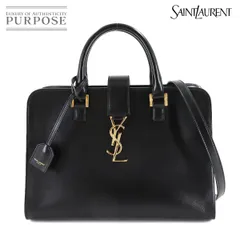 新品同様 サンローラン SAINT LAURENT カバス S 2way ハンド ショルダー バッグ レザー ブラック 472469 Cabas S 90306034