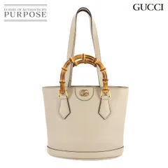 未使用 展示品 グッチ GUCCI バンブー ダイアナ スモール 2way トート ショルダー バッグ レザー ベージュ 750396 ゴールド 金具 90306084