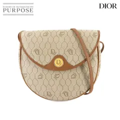 美品 クリスチャン ディオール Christian Dior ハニカム ショルダー バッグ PVC レザー ベージュ ブラウン ゴールド 金具 90306495