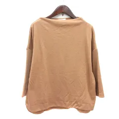 アースミュージック&エコロジー EARTH MUSIC & ECOLOGY カットソー ハイネック 七分袖 F 茶 キャメル /MN ●RY