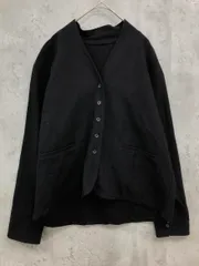 08Mab ゼロハチマブ 綿麻 カシュクール風 ラウンドヘム ジャケット sizeM-L/黒 ■■ レディース