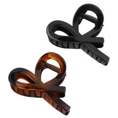 大人向け 強力 おしゃれ 軽量 ヘアふっく バレッタ 髪飾り クリップ ハーフアップ対応 クリップ 髪 お風呂使用可 髪留め 小さめ 2個セット入り しっかりとまる バンスクリップ ブラックとライトべっ甲 ヘアクリップ