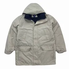 ランズエンド マウンテンパーカー メンズ L グレー ベージュ 裏 フリース 防寒 シンプル ポーラテック