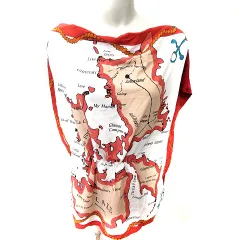 アクシーズファム axes femme カットソー Uネック 半袖 総柄 M  赤 レッド /RT