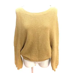 ケイビーエフ KBF アーバンリサーチ ニット カットソー ボートネック ドルマンスリーブ 長袖 ONE 黄土色 黄色 イエロー /AU